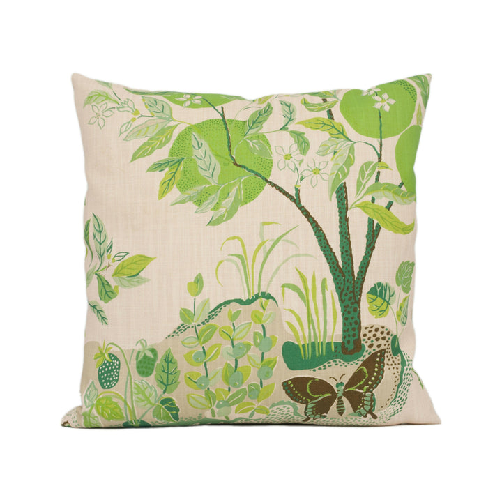 Schumacher - Citrus Garden - Leaf - Whimsical Fruit Trees - Designer Cushion Cover - Handmade Throw Pillow Luxury Décor.