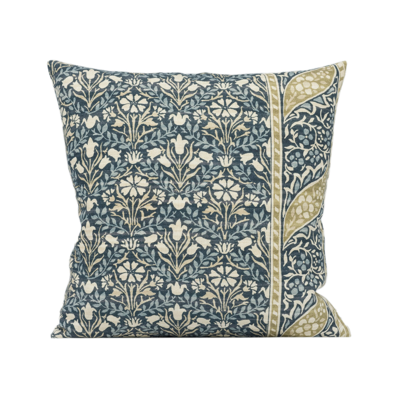 William Morris - Morris Bellflowers - Indigo / Sage - Classic English Floral Designer Cushion Cover Home Décor Throw Pillow