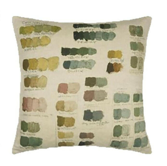 John Derian for Designers Guild - Mixed Tones II - Neutral - Charming Artists Palette Designer Cushion Cover Luxury Throw Pillow Home Decor.
