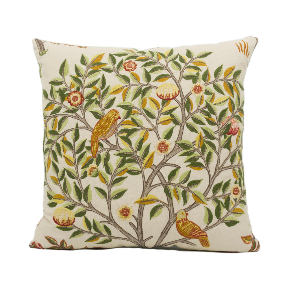 William Morris - Kelmscott Embroidery - Russet / Artichoke - Classic English Luxury Embroidered Designer Cushion Cover Throw Pillow Home.