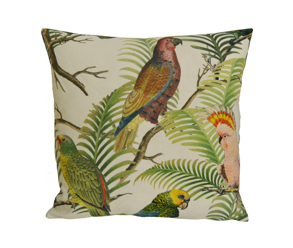 Designers Guild - Parrot and Palm - Azure - Cushion Cover Throw Pillow Designer Home Decor.