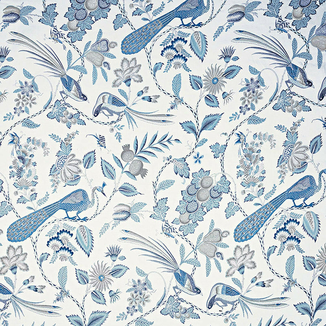 Schumacher - Campagne - Bleu & Gris - Made To Measure Professionally Made Roman Blind.
