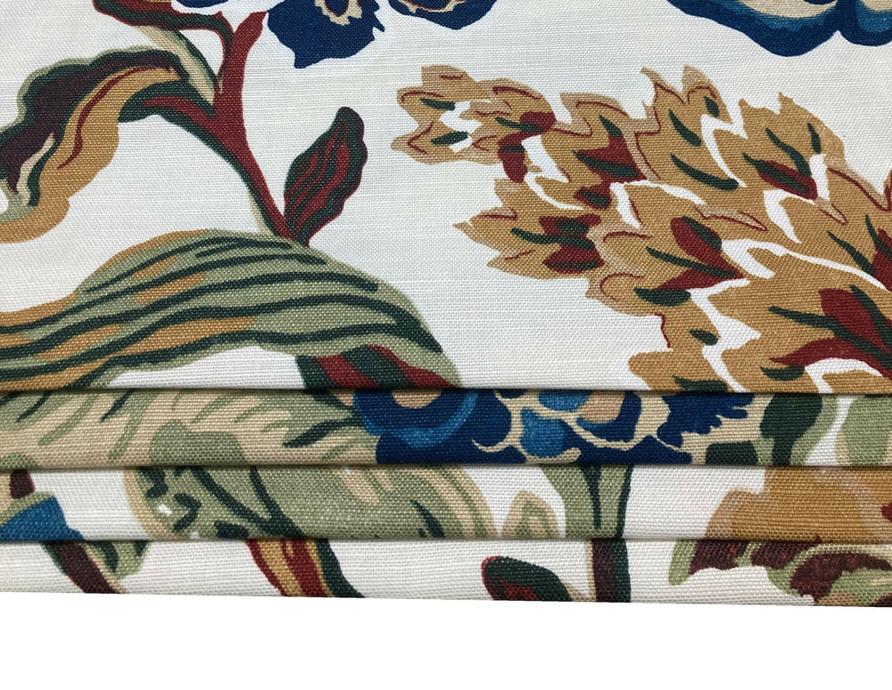 Thibaut - Navesink - Cream on Navy - Made To Measure Professionally Made Roman Blind.