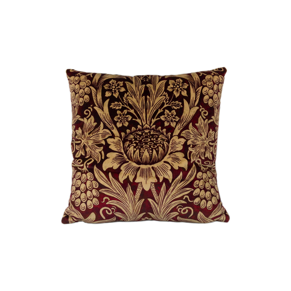 William Morris - Sunflower Velvet - Kermes / Birch - Cushion Cover Throw Pillow Designer Home Decor.