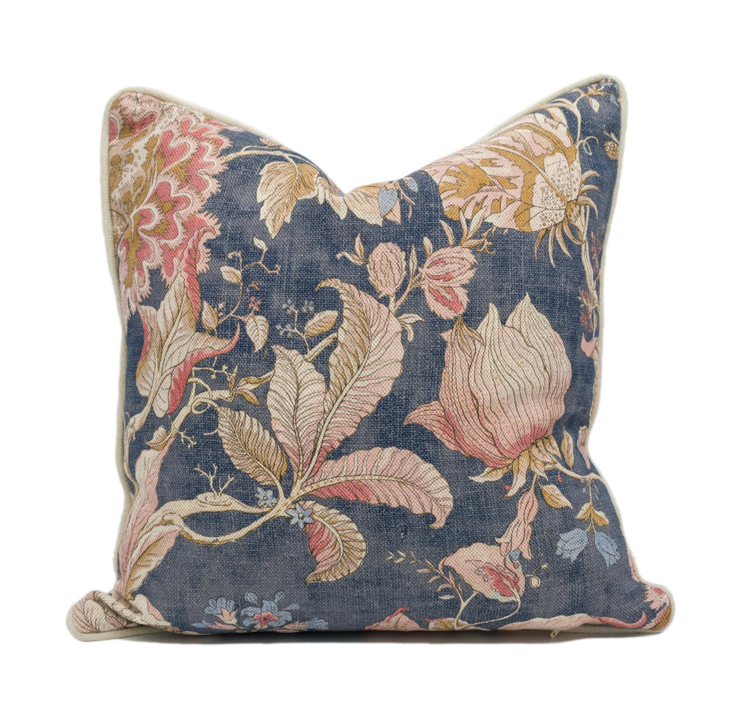 Clarke & Clarke Sissinghurst Cushion Cover – Midnight Spice Floral Throw Pillow