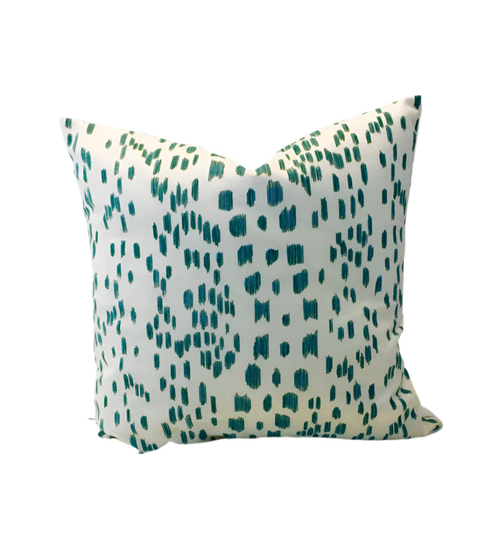 Brunschwig & Fils – Les Touches – Aqua – Cushion Cover – Vibrant Spotted Cotton