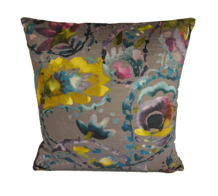 Voyage Decoration - Shrabana - Peacock - Sumptuous Paisley Velvet Cushion Cover - Handmade Throw Pillow Designer Home Decor.