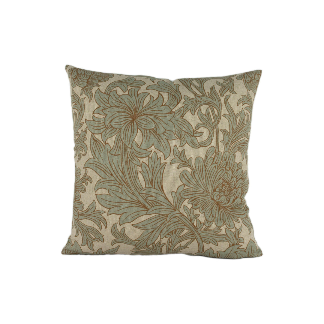 William Morris - Chrysanthemum Toile - Slate / Cream - Stunning Classic English Designer Cushion Cover Home Décor Throw Pillow.
