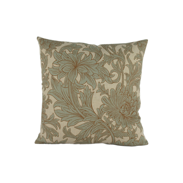 William Morris - Chrysanthemum Toile - Slate / Cream - Stunning Classic English Designer Cushion Cover Home Décor Throw Pillow.