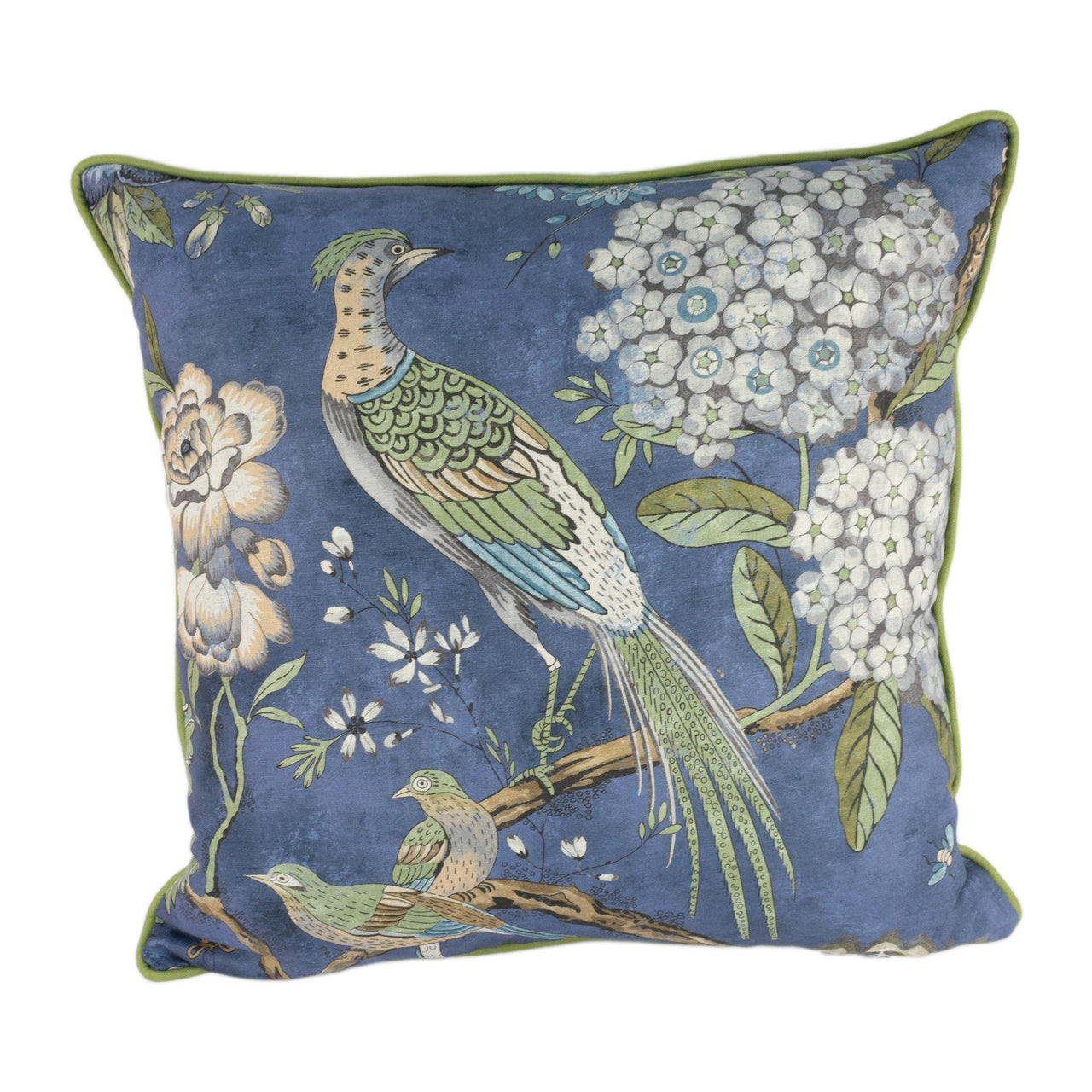 Anna French for Thibaut - Villeneuve - Navy - Antique Avant Garde Bird Designer Cushion Cover - Luxury Throw Pillow - Handmade Home Decor