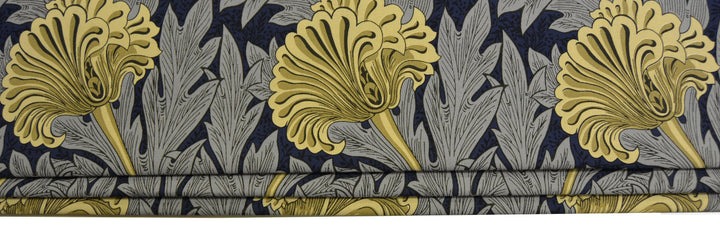 William Morris - Tulip - Indigo / Linen  - Professionally Made Roman Blind Made to Measure.