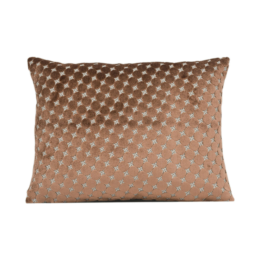 Casamance - Pilea - Bois De Rose - Chinese Money Plant Graphic Heavyweight Designer Velvet Cushion Cover - Luxury Throw Pillow - Handmade.