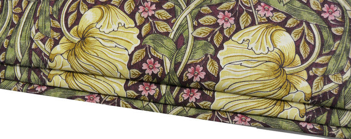 William Morris - Pimpernel - Aubergine / Olive - Made To Measure Professionally Made Roman Blind.