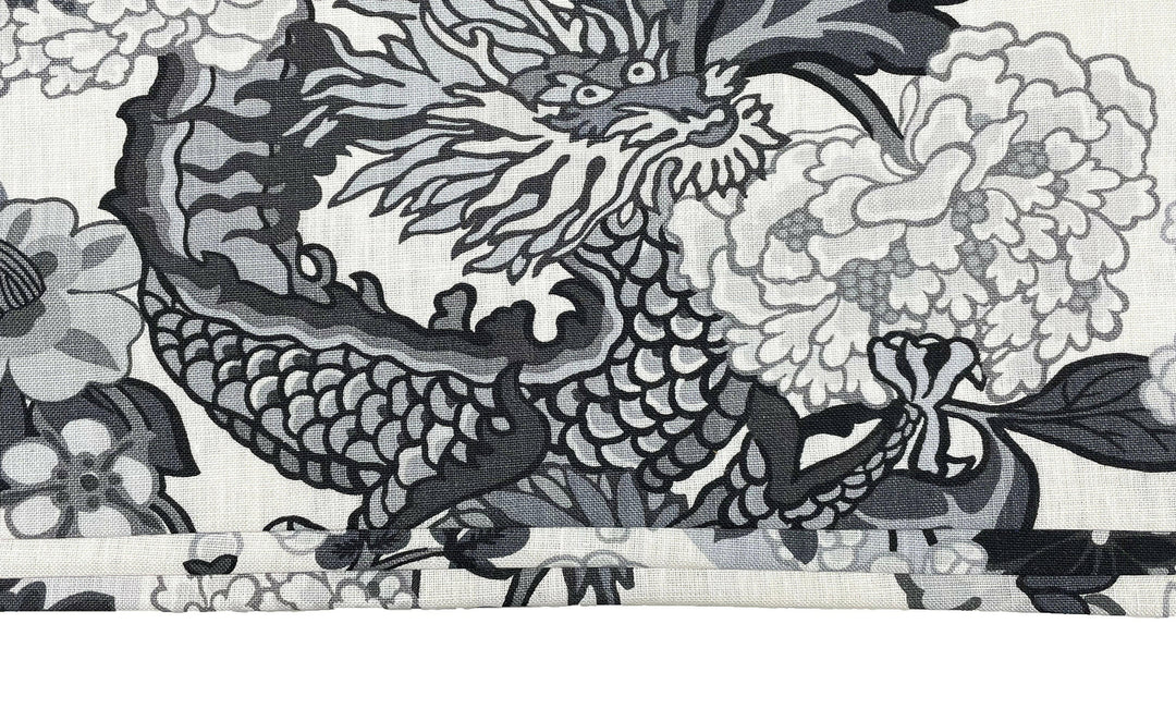 Schumacher - Chiang Mai Dragon - Smoke  -  Made To Measure Professionally Made Roman Blind.