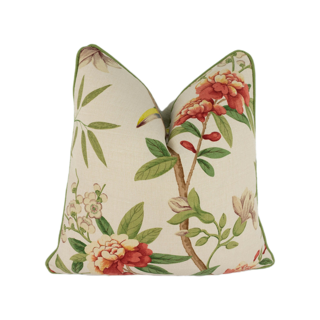 G.P. & J. Baker - Peony and Blossom - Mauve / Aqua - Cushion Cover Pillow Throw Home Decor.
