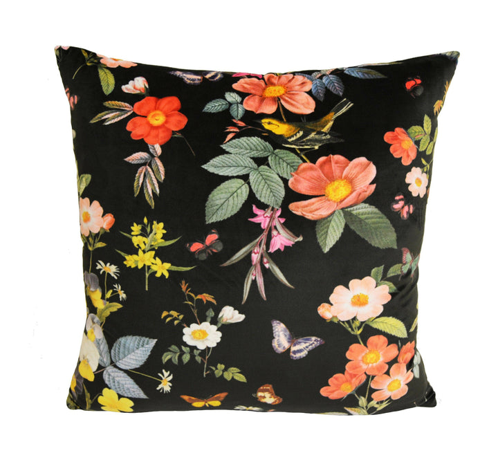 Clarke & Clarke - Ava Velvet - Black - Velvet Cushion Cover Throw Pillow Designer Home Decor.