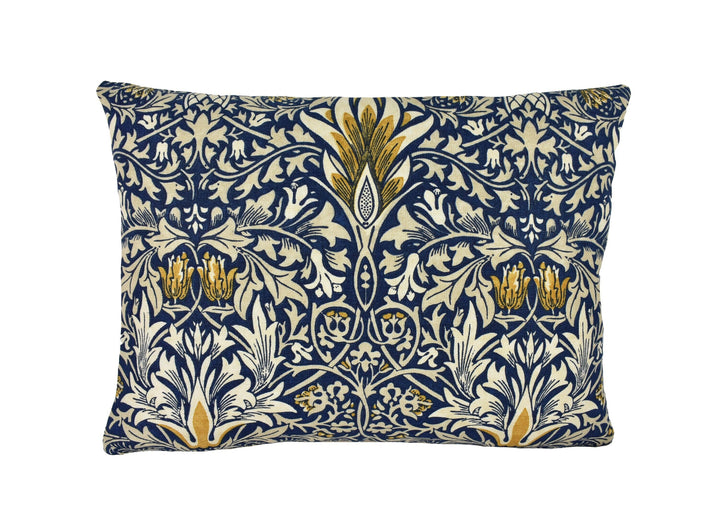 William Morris - Snakeshead  - Indigo / Hemp  Cushion Cover Throw Pillow Designer Home Decor.