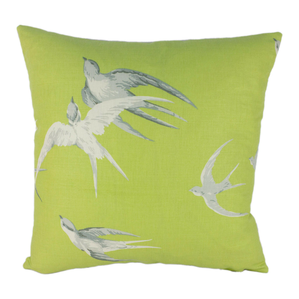 Sanderson - Swallows - Lime - Stunning Designer Cushion Cover Home Decor Throw Pillow.