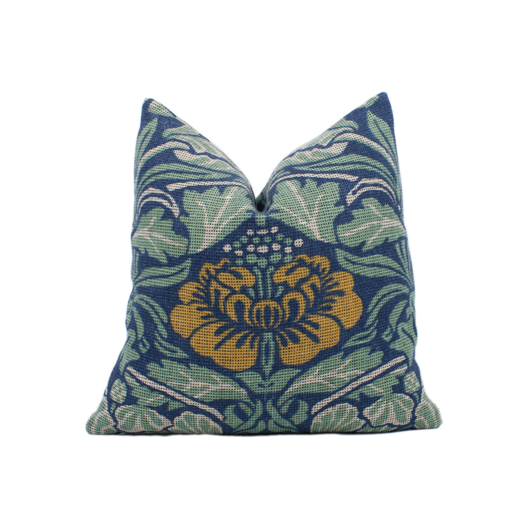 William Morris - Tulip and Rose - Indigo / Slate - Cushion Cover Throw Pillow Designer Home Decor.
