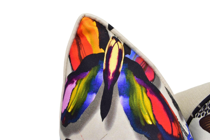 Designers Guild x Christian Lacroix - Butterfly Parade - Daim - Expressive Artistic Designer Butterflies Cushion Cover - Luxury Throw Pillow.