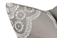 Thumbnail for a close up of a gray and white pillow