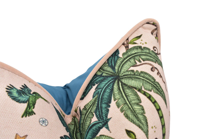 a close up of a pillow on a white background