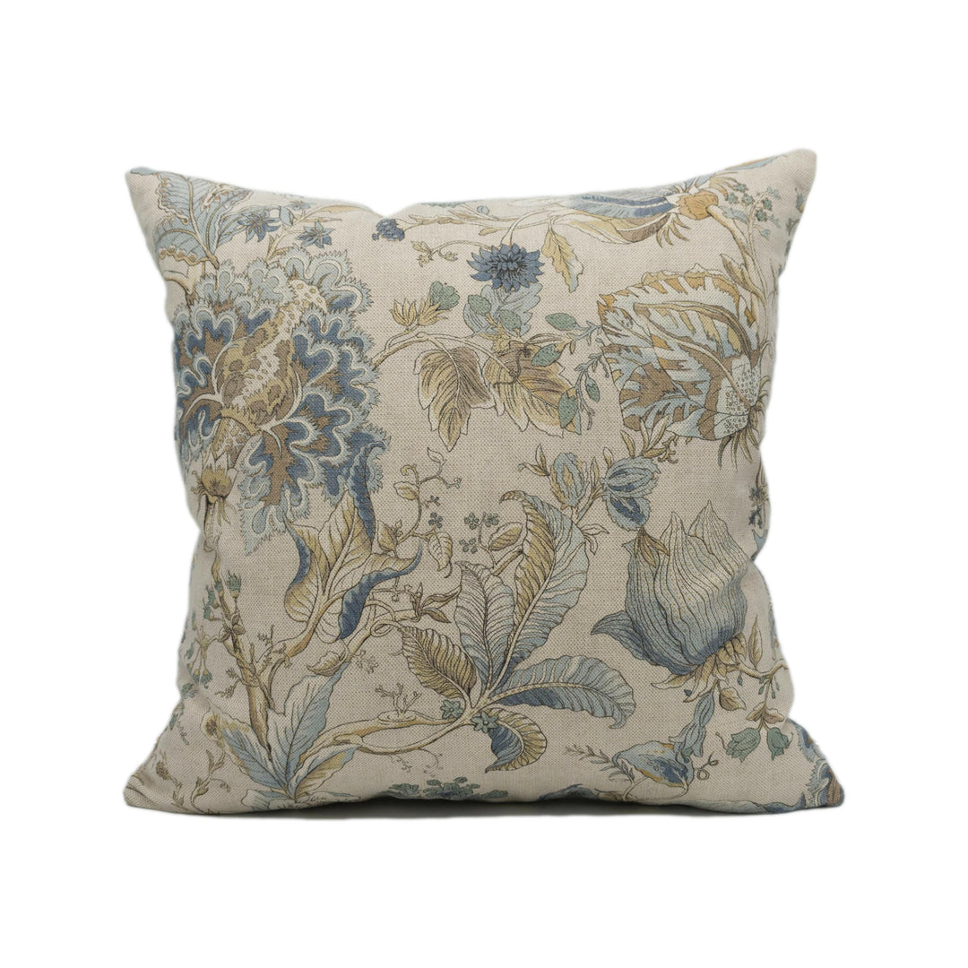 Clarke & Clarke - Sissinghurst - Eau De Nil - Beautiful Illustrative Floral Designer Cushion Cover - Luxury Throw Pillow Handmade.