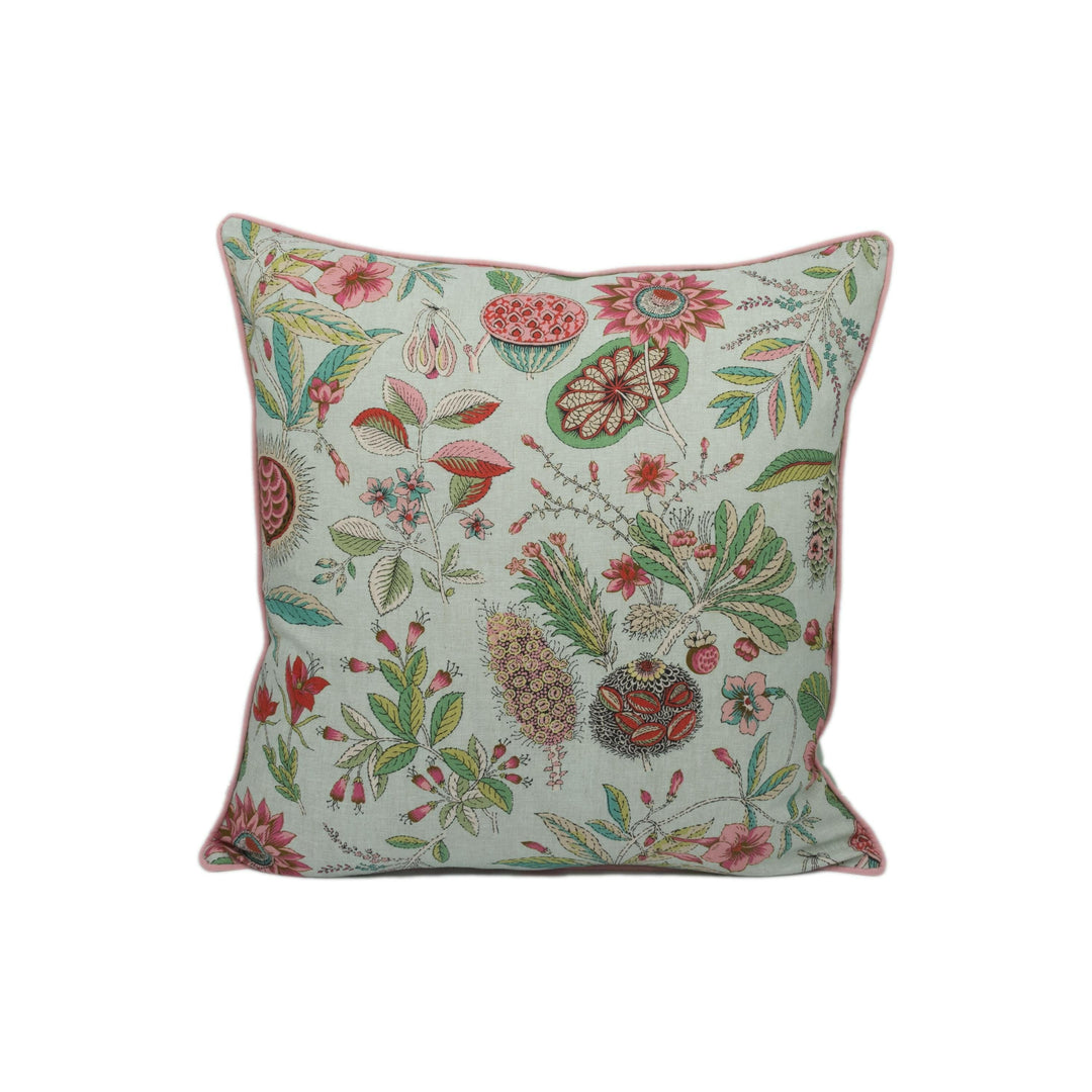Schumacher - Roca Redonda - Mineral & Pink - Bubblegum Floral Chic Designer Cushion Cover - Handmade Throw Pillow - Luxury Home Decor.