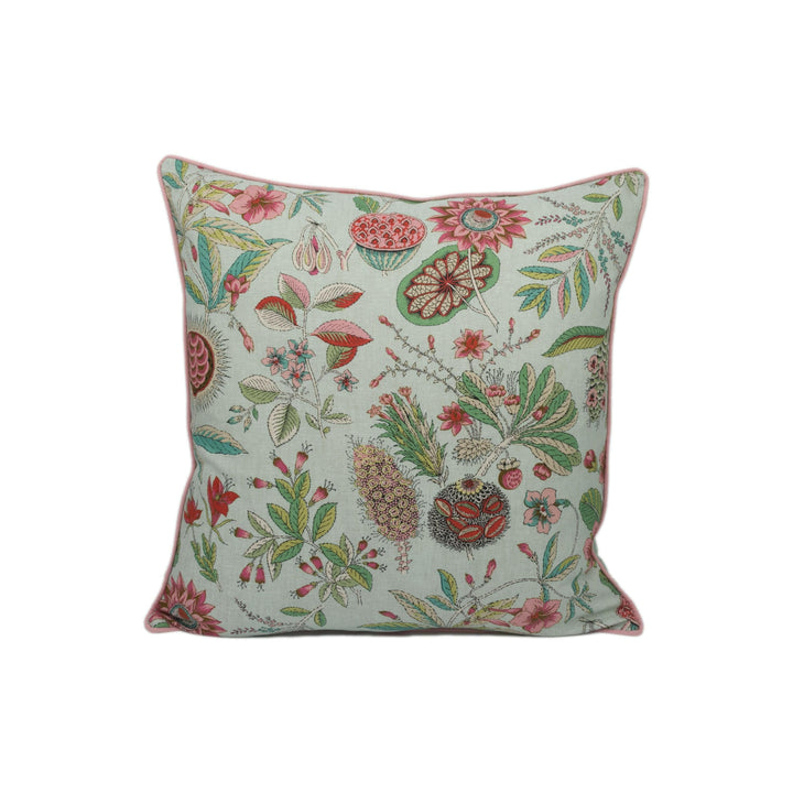 Schumacher - Roca Redonda - Mineral & Pink - Bubblegum Floral Chic Designer Cushion Cover - Handmade Throw Pillow - Luxury Home Decor.