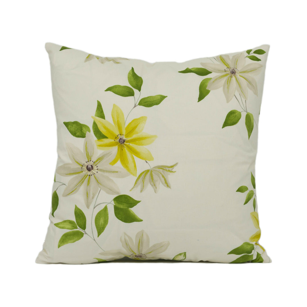 Sanderson - Wisley - Primrose/Cream - Watercolour Style Trailing Floral Clematis Cushion Cover - Handmade Throw Pillow - Designer Home Décor.