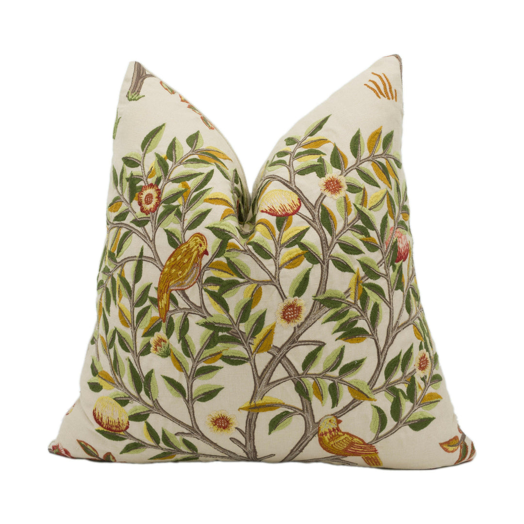 William Morris - Kelmscott Embroidery - Russet / Artichoke - Classic English Luxury Embroidered Designer Cushion Cover Throw Pillow Home.