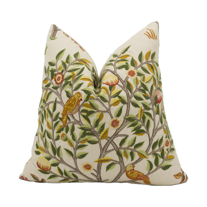William Morris - Kelmscott Embroidery - Russet / Artichoke - Classic English Luxury Embroidered Designer Cushion Cover Throw Pillow Home.