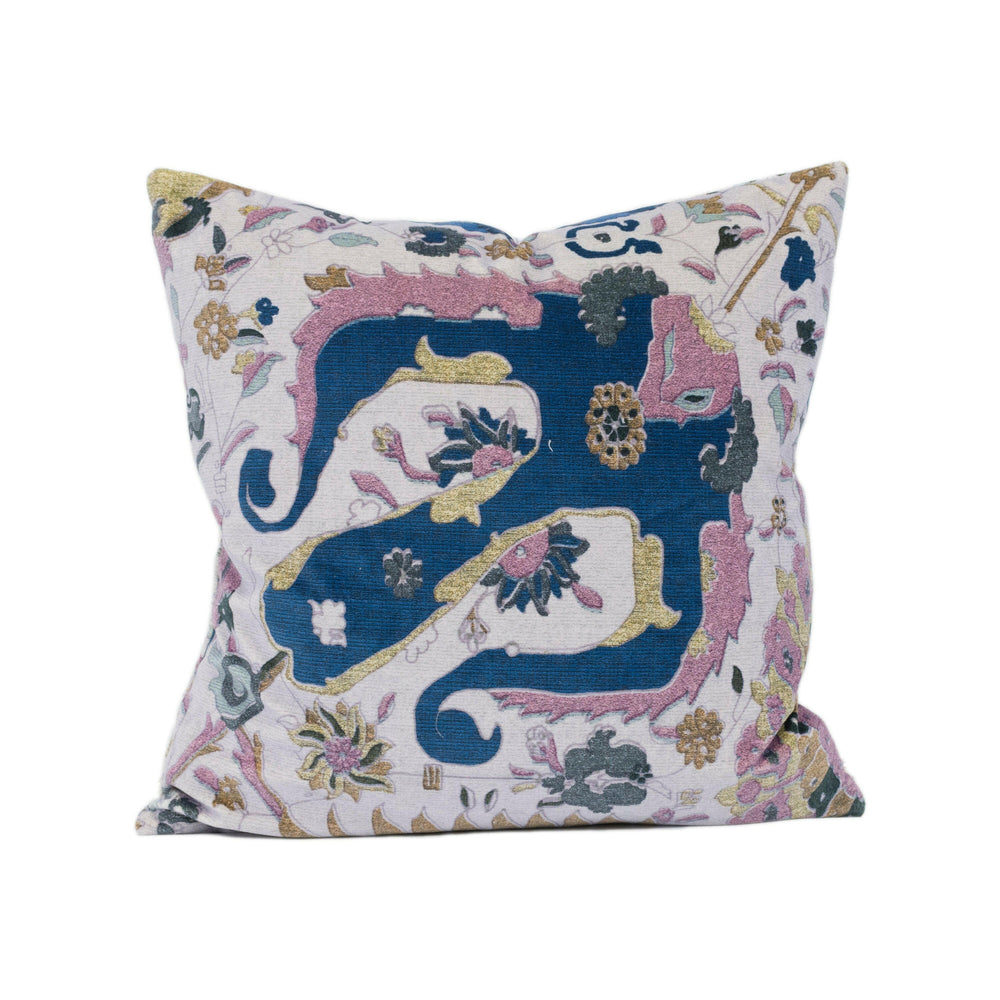 Stunning Eastern Asian Inspired Purple Velvet Cushion Cover - Handmade Throw Pillow - Designer Home Décor.