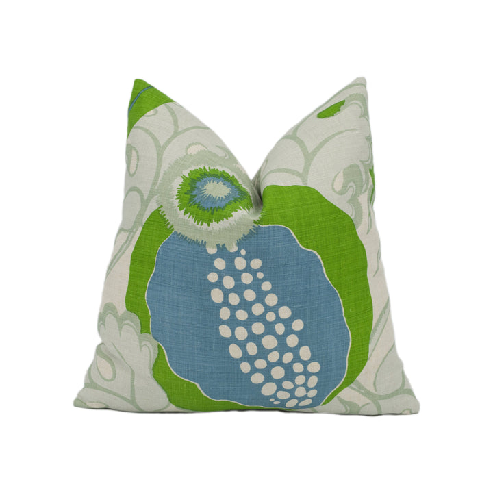 Christopher Farr x Michael Szell - Carnival - Green - Bright Colourful Psychedelia Inspired Cushion Cover - Handmade Throw Pillow Designer