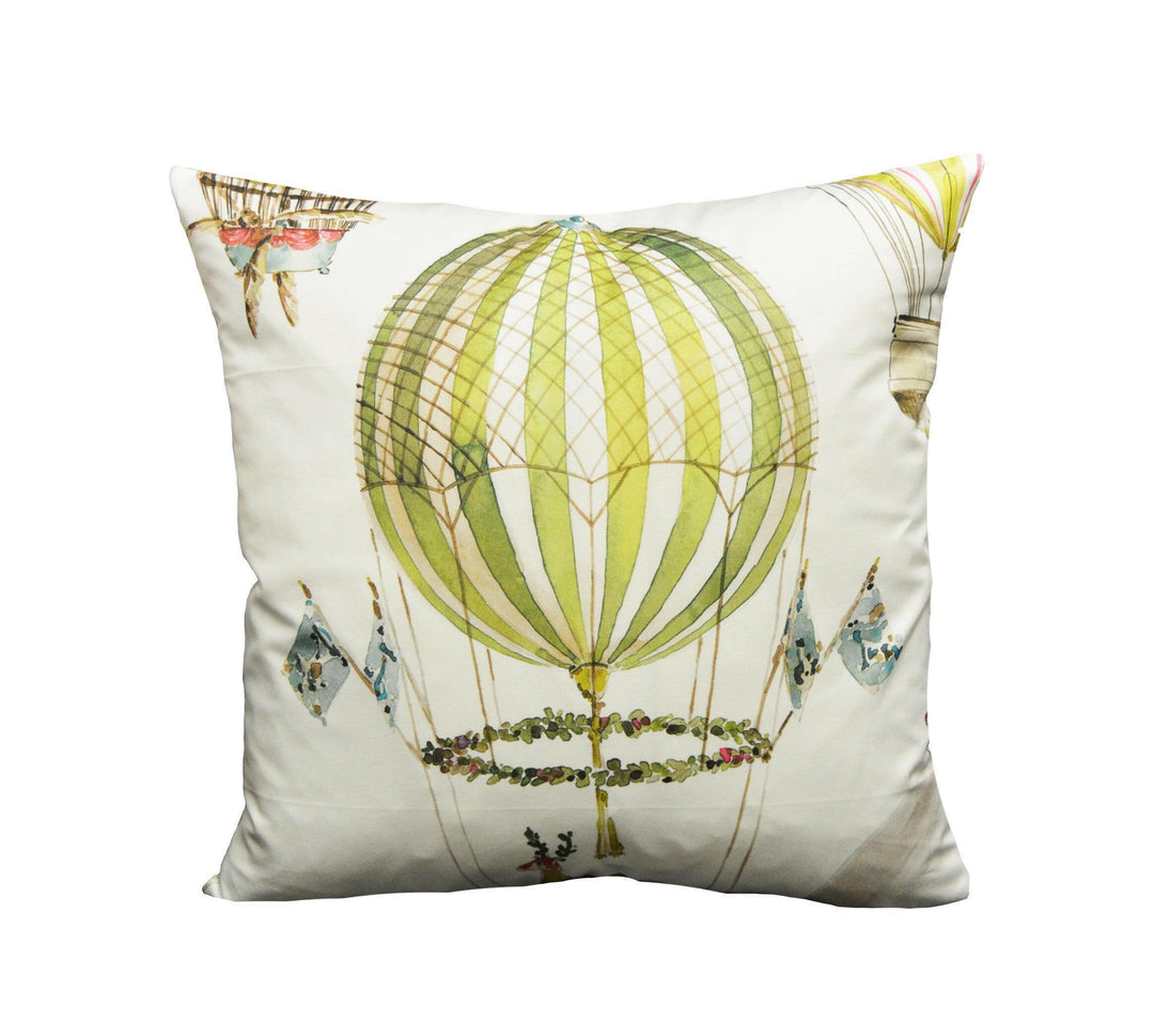 Manuel Canovas - L'Envol - Multicolore - Whimsical Hot Air Balloon Designer Cushion Cover - Handmade Throw Pillow - Designer Home Décor.