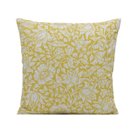 Thumbnail for a yellow pillow with white flowers on it