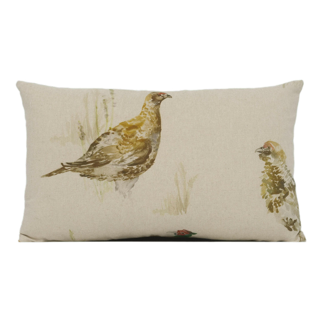 Voyage - Game Birds - Linen - Rustic Countryside Cushion Cover - Watercolour Bird Throw Pillow - Custom Linen Country Pillow Cover Handmade.