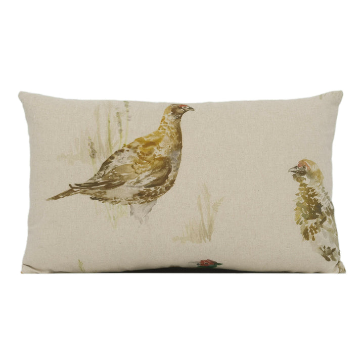 Voyage - Game Birds - Linen - Rustic Countryside Cushion Cover - Watercolour Bird Throw Pillow - Custom Linen Country Pillow Cover Handmade.