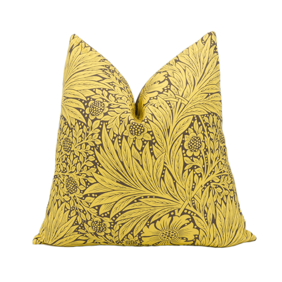 William Morris - Ben Pentreath - Marigold - Summer Yellow / Chocolate - Stunning Designer Cushion Cover Throw Pillow Designer Home Decor.