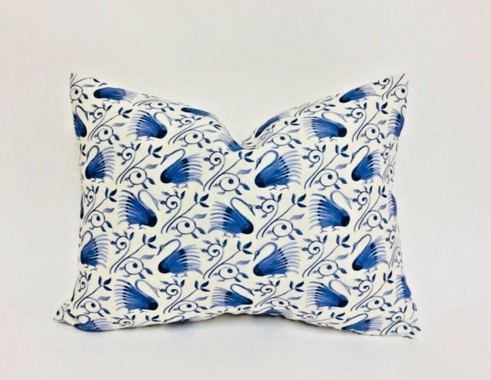 William Morris - Swans - Delft Blue - Cushion Cover Throw Pillow Designer Home Decor.