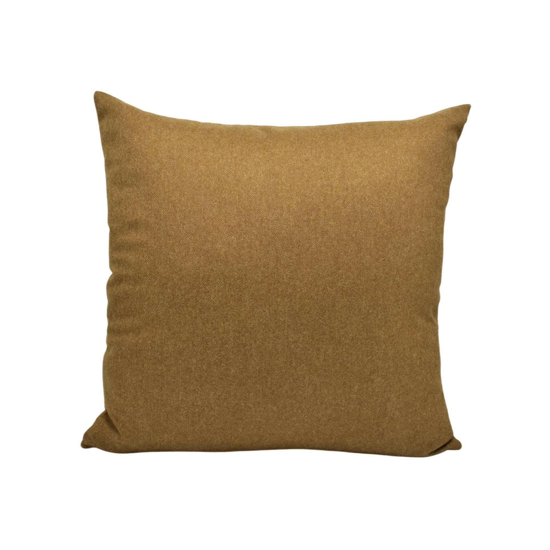 Abraham Moon - Earth - Camel - 100% Wool Cushion Cover - Designer Plaid Pillow Cover - Handmade Custom Abraham Moon Pillow.