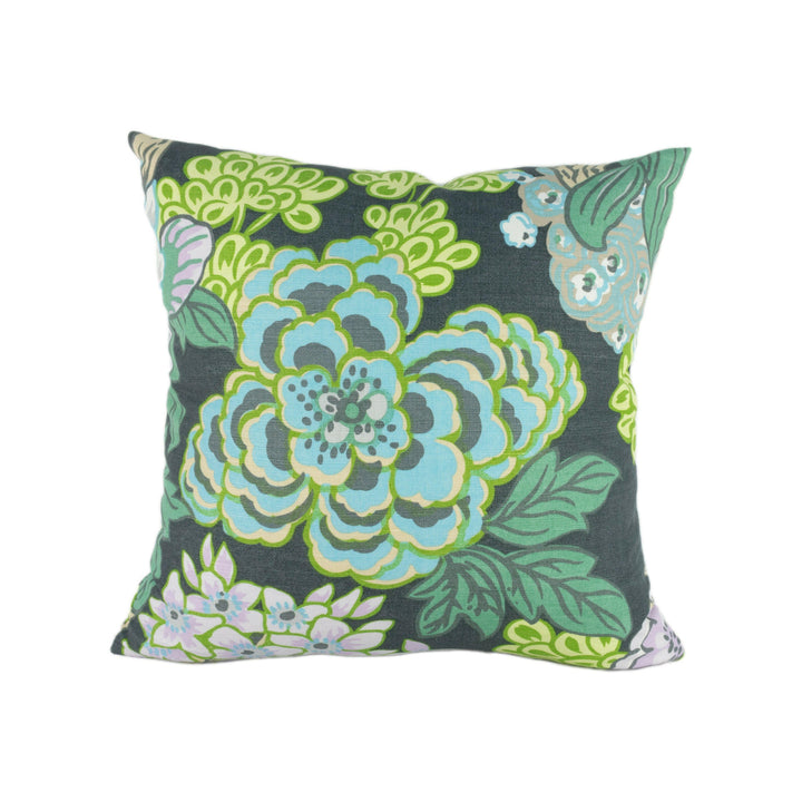 Thibaut - Honshu - Grey - Large Scale Floral Japanese Garden Designer Cushion Cover - Luxury Throw Pillow - Handmade Home Decor.