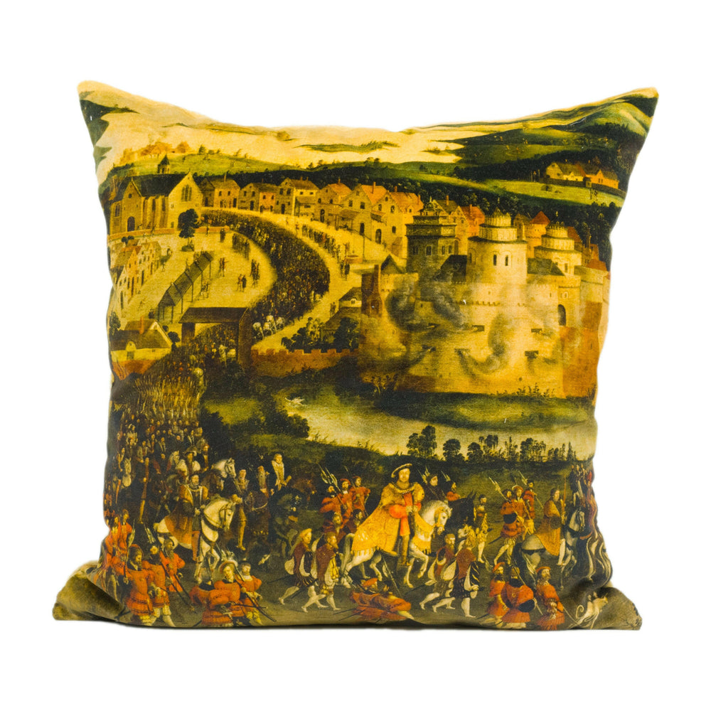 The Royal Collection - Cloth of Gold - Peridot - English Historical Henry VIII Cushion Cover - Handmade Throw Pillow - Designer Home Décor.