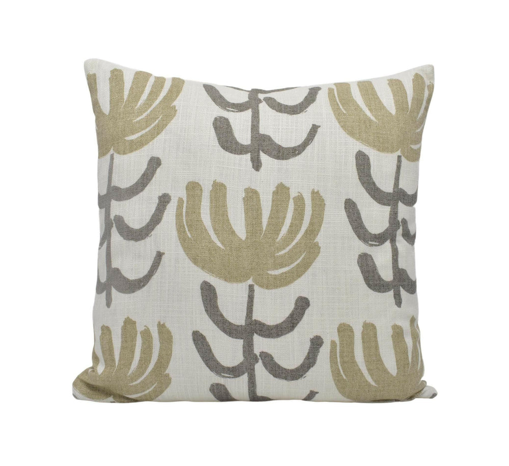Designers Guild x William Yeoward - Pierrette - Greige - Scandi Floral Designer Cushion Cover   - Neutral Flower Pillow Cover - Beige Grey.