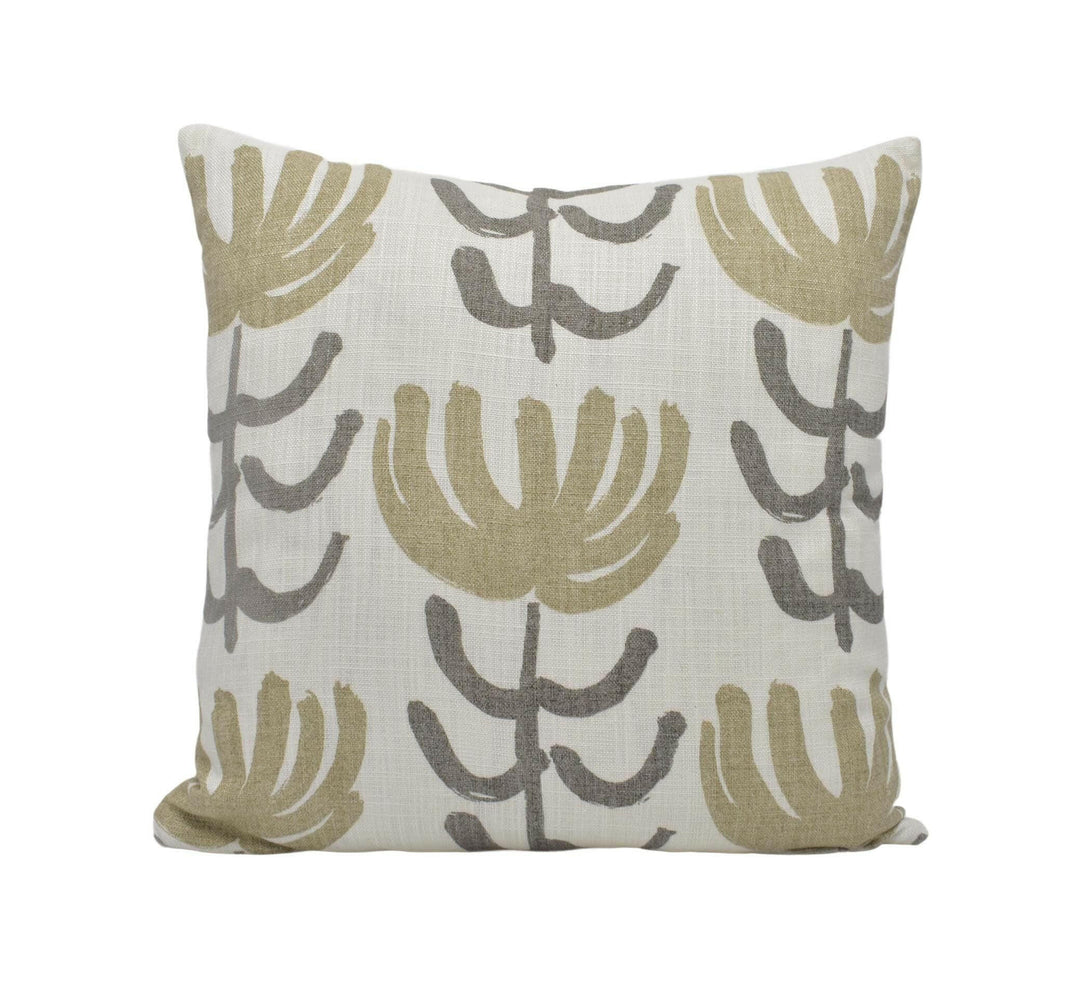 Designers Guild x William Yeoward - Pierrette - Greige - Scandi Floral Designer Cushion Cover   - Neutral Flower Pillow Cover - Beige Grey.