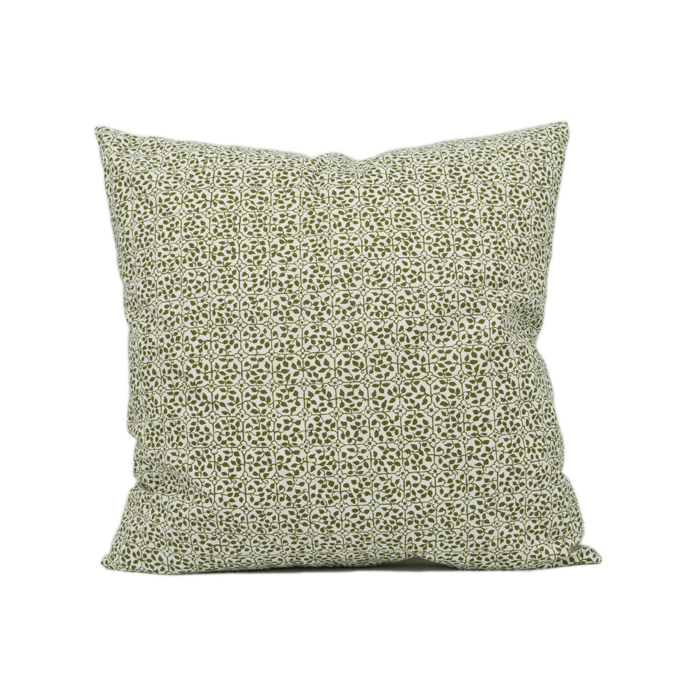 Soane Britain x Sophie Coryndon - Wilton Vine - Moss - Medieval Floral Renaissance Designer Cushion Cover - Luxury Throw Pillow - Handmade.