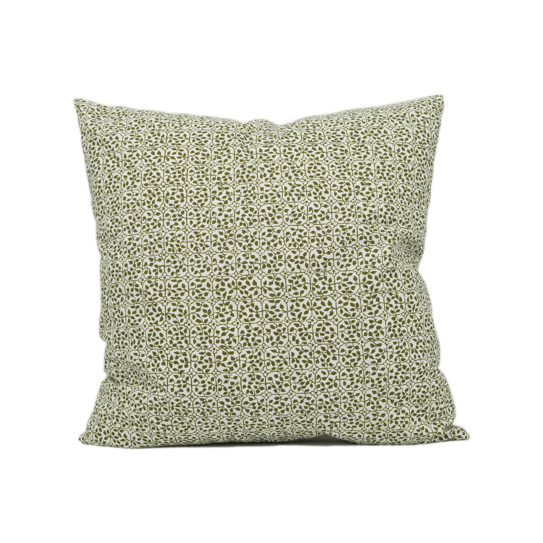 Soane Britain x Sophie Coryndon - Wilton Vine - Moss - Medieval Floral Renaissance Designer Cushion Cover - Luxury Throw Pillow - Handmade.