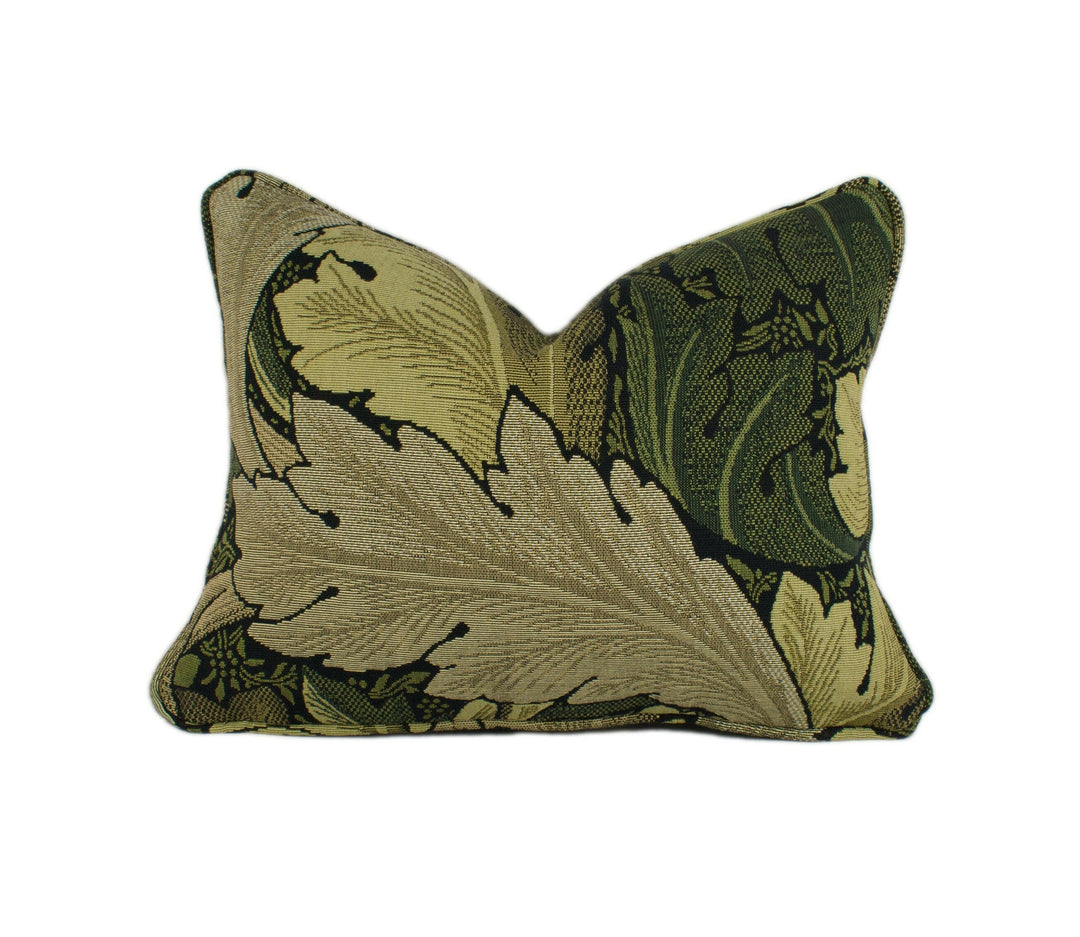 William Morris - Acanthus Tapestry - Forest / Hemp - Classic English Woven Leaves Designer Cushion Cover Home Decor Throw Pillow.
