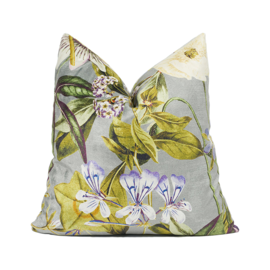 Clarke & Clarke – Passiflora – Slate & Amethyst – Cushion Cover – Ornate Velvet Botanical