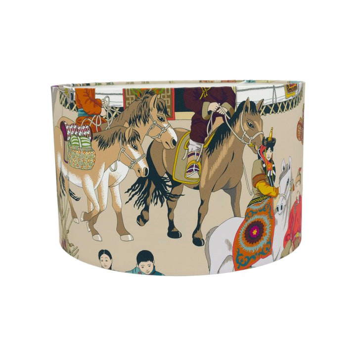 Manuel Canovas - Hazara - Turquoise - Lampshade - Ceiling Light -  Interesting Nomadic Horses Handmade Designer Home Décor.